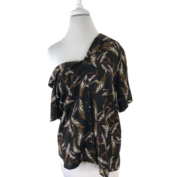 A.L.C. Josephine One Shoulder Silk Blouse - Picture 2 of 8
